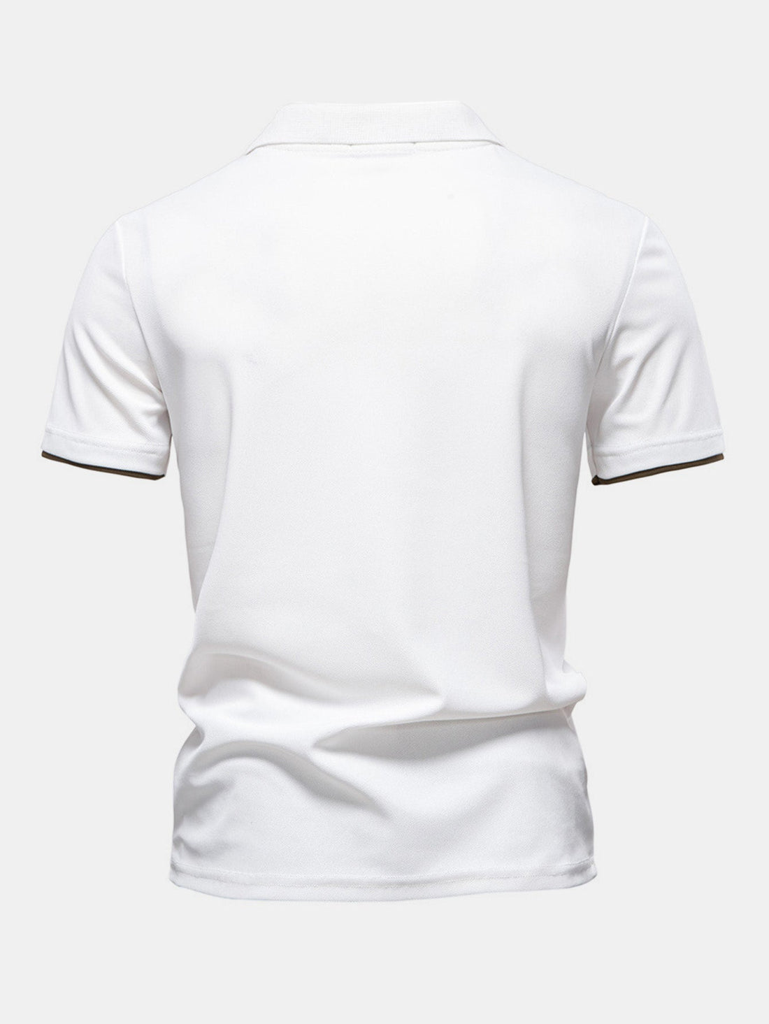 V-Neck Polo Shirt with Contrast Pique Design