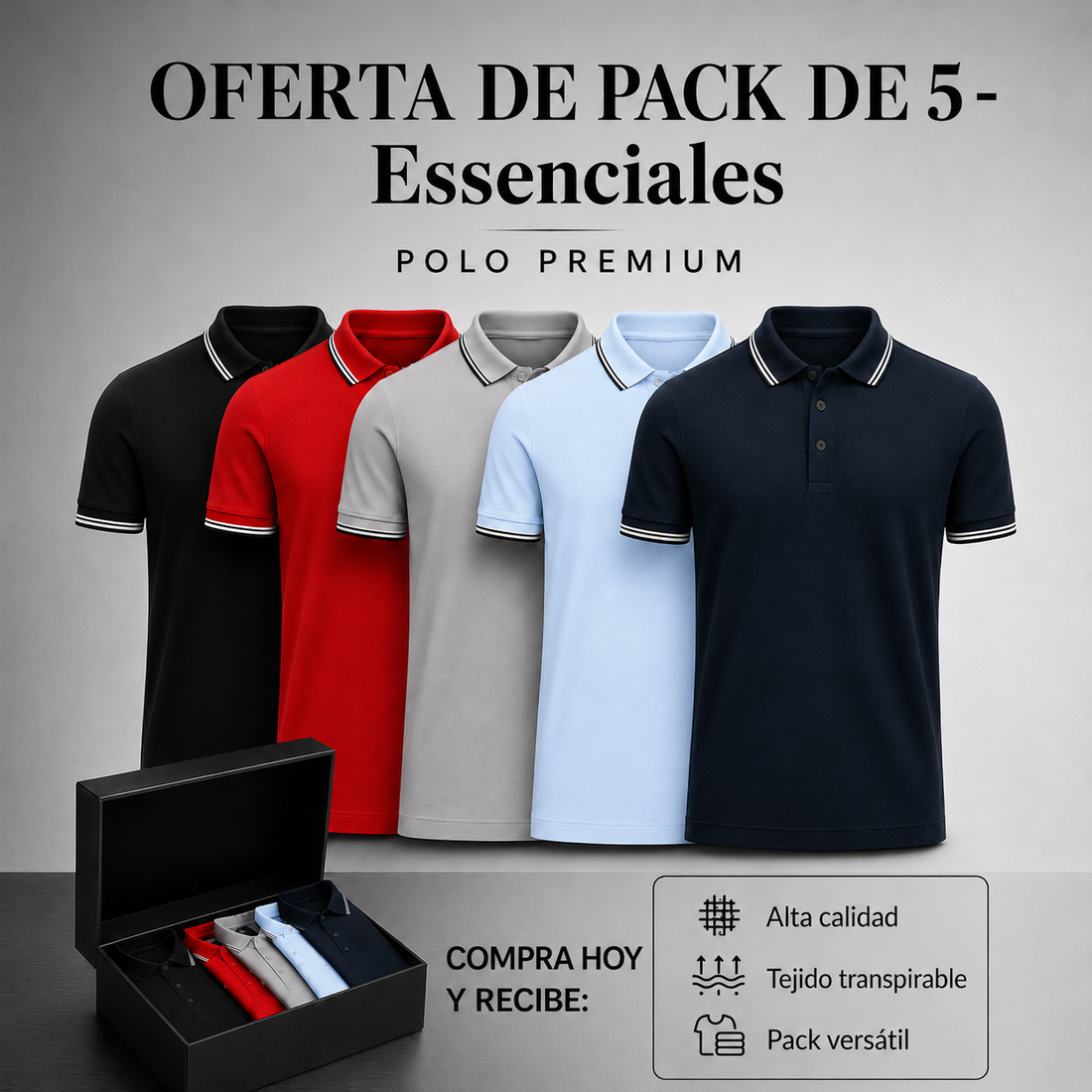 5-Pack Classic Polo Shirts
